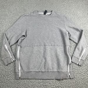 Adidas Sweater Womens XL Gray Zip Sides and Sleeves Ribbed Pullover